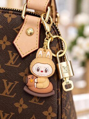 LV Gold Padlock & Key 🔒 Authentic Louis Vuitton Bag Unbranded Labubu Charm